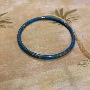 Elegant Blue Enamel Bangle Bracelet